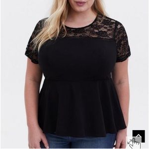 Torrid Size 3 Lace Peplum Top